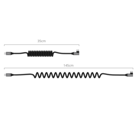 SmallRig 5730 - spiralny kabel USB-C, prosty do kątowy - wymiary